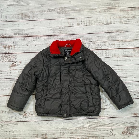 Boys Calvin Klein Puffer Jacket with Removable Hood - Picture 3 of 9